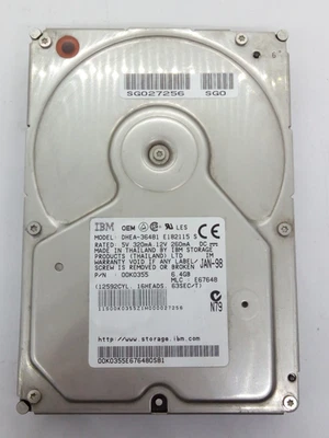 IBM IDE 6,4GB FESTPLATTE DHEA-36481 3,5 ZOLL #FP4670 - Bild 1 von 3