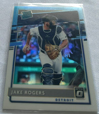 2020 Donruss Optic Baseball Jake Rogers Detroit Tigers Carolina Blue & White RC