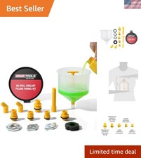 No-Spill Coolant Funnel Kit, 15pc Fluid Oil Funnel Set, Access to Hard to