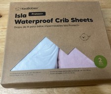 Crib Sheets by Keababies 2-Pack Soothe Fitted Crib Sheets Rose and White