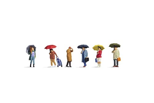 Noch 15523 HO Scale 1:87 Figures People in The Rain - New 2023