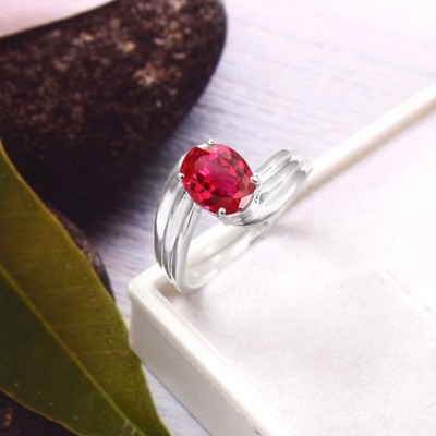 AAA Mogok Ruby Ring Oval 9x7 mm 925 Sterling Silber Jubiläum 5-12