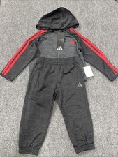 Adidas Dark Black/Red Boys Jogging Set Size 4T AG11361 