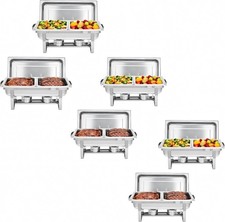 9QT Catering Chafing Dish Food Warmer buffet set Stainless Steel w/2 pan chafers