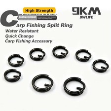 50pcs Carp fishing split ring Snap Loop Lure Connector Matt Black fishing Tackle
