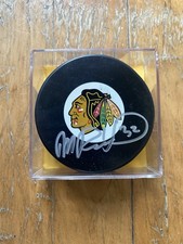 Michal Rozsival Autographed Chicago Blackhawks Large Logo Puck