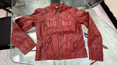 Gipsy Lederjacke Größe M in bordeauxrot, sehr guter Zustand