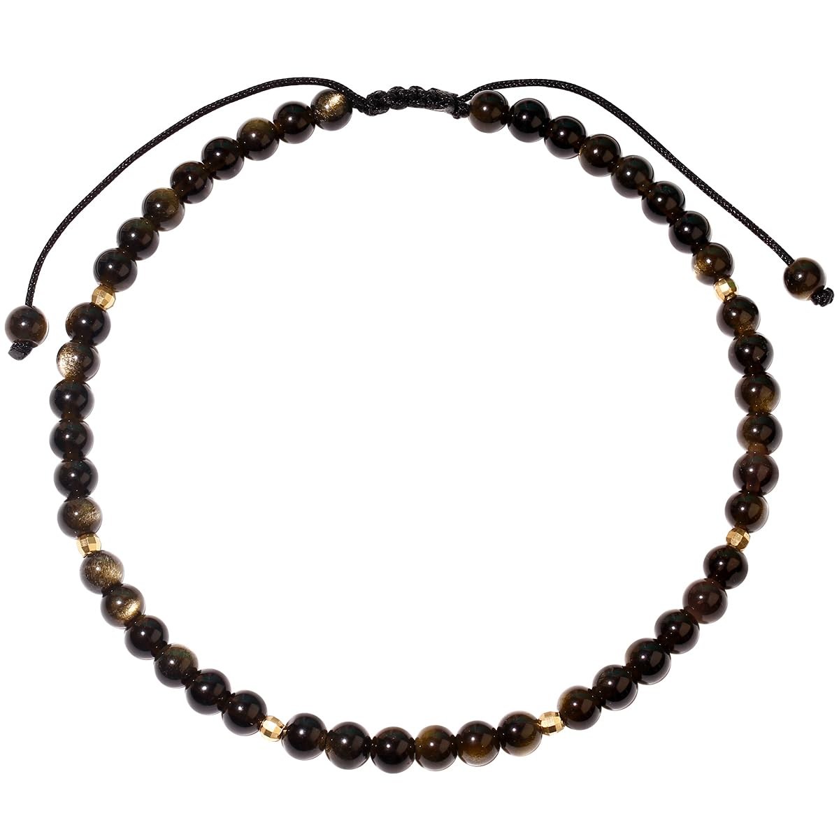 Black Obsidian Anklet Bracelet for Women crystals and healing stones Beach Fo...