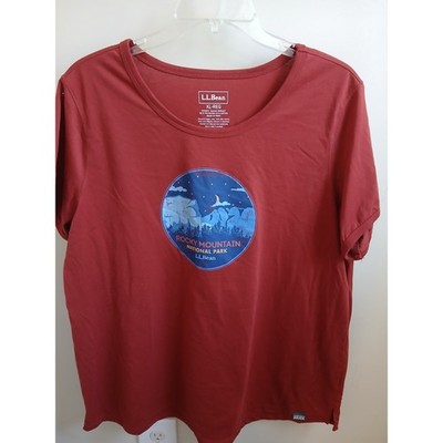 LLBean Rocky Mountain National Park Graphic T Shirt Women's XL  Short Sleeve