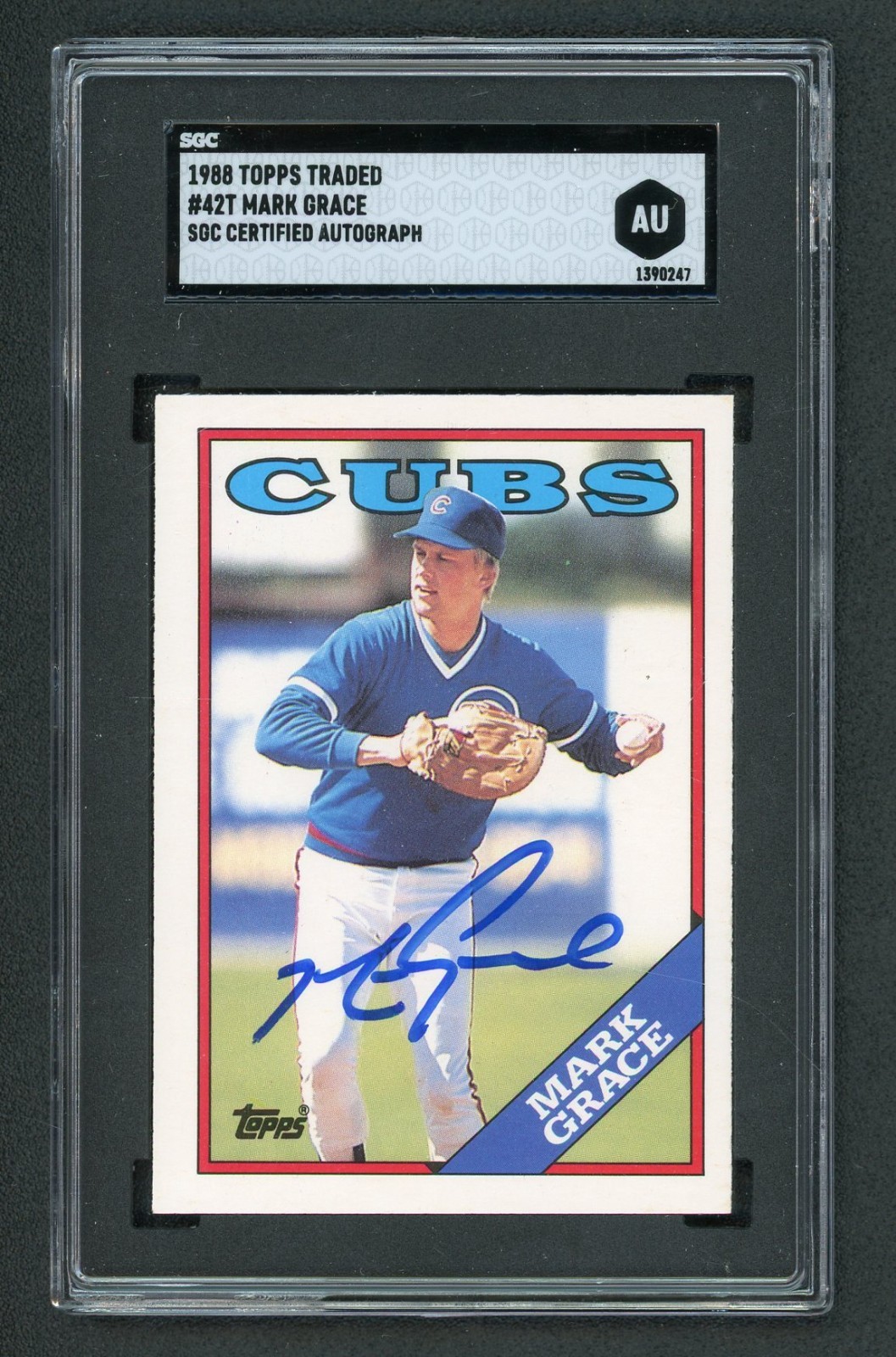 1988 Topps Traded Mark Grace RC #42T Cubs Signed Auto SGC Certified Autograph