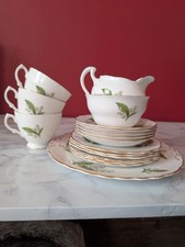 Set of Royal Vale Bone China Lily of the Valley Made in England Gold Trim