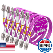 SpeedyCables 6 Pack OM4 LC to LC Fiber Patch Cables 5m 16ft 40G 100Gb Multimode
