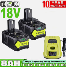 8.0AH For RYOBI P108 18V One Plus High Capacity Battery 18 Volt Lithium-Ion