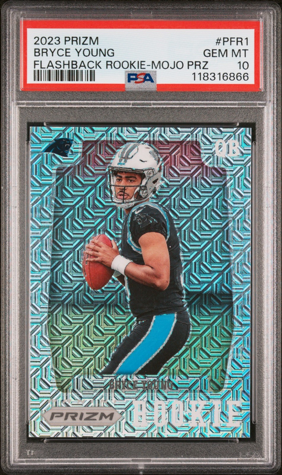 2023 Prizm Bryce Young Flashback Mojo /25 RC PSA 10 SSP #PFR-1 Panthers Rookie