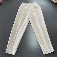 VTG Finity Bloomingdales Ivory 100 Silk Pleated Dress Pant Sz 8 Time Capsule