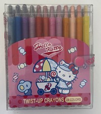 Hello Kitty Vintage 2004 Twist Up Crayons 24 Pack  Great Condition  