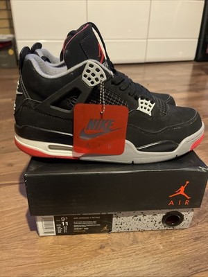 Nike Air Jordan 4 Retro Michael Jordan Sneaker  Black/fire Red Cement Grey 43 