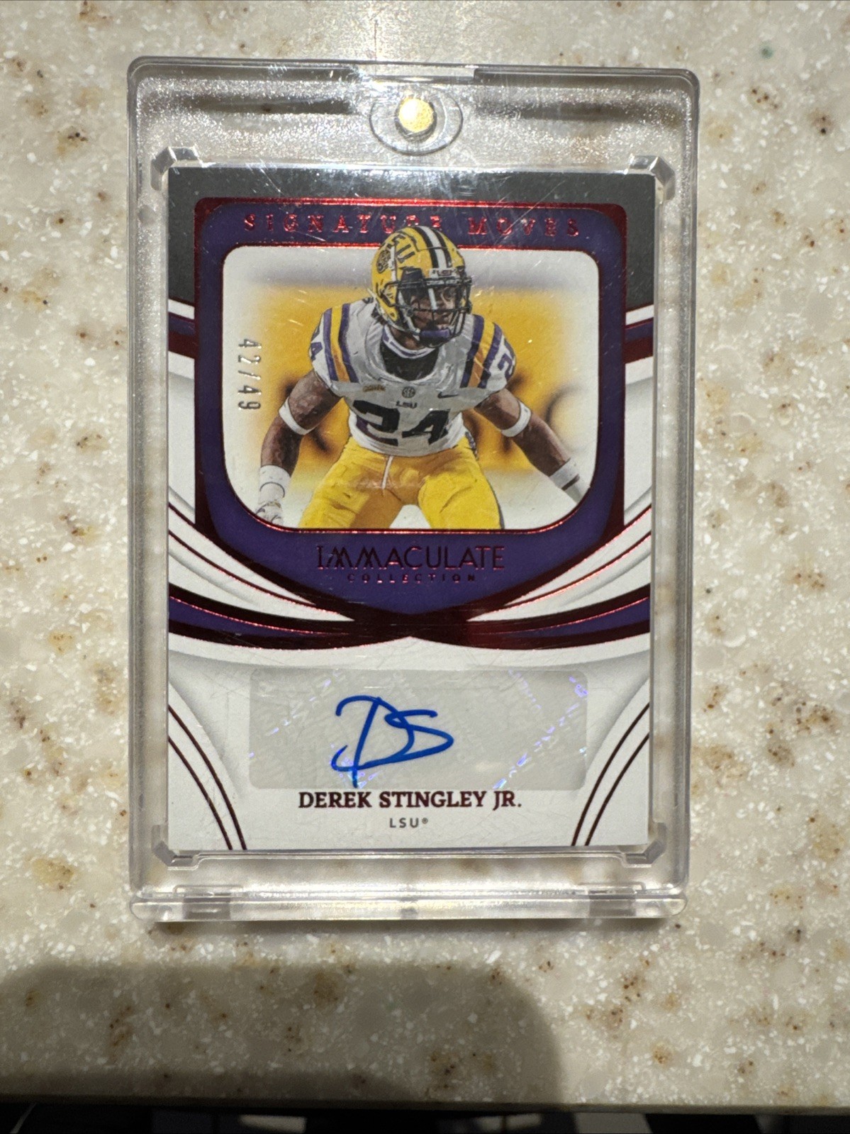 Derek Stingley Jr. Panini Immaculate Collection Collegiate Signature Moves #SMDST Base