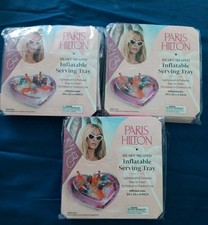 3 Pc Paris Hilton Heart Shaped Inflatable Serving Tray Lightweight J31