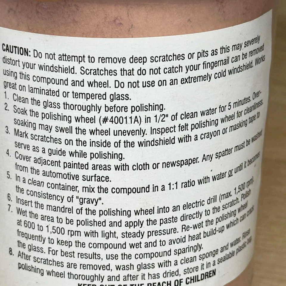 Eastwood Rhodite Glass Polishing Compound Scratch Remover 40011B - 1 lb. New - Image 3 of 4