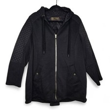 Michael Kors Black Quilted Hooded Jacket 1X