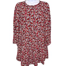 Sanctuary Womens Red Ruffled Floral Mini Dress Sz S Cottagecore Romantic Femme