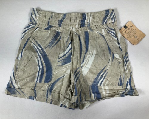 NUEVO CON ETIQUETAS DEMOCRACY Mujeres Pantalones Cortos Ligeros Cintura Elástica Talla L Azul Natural - Imagen 3 de 16