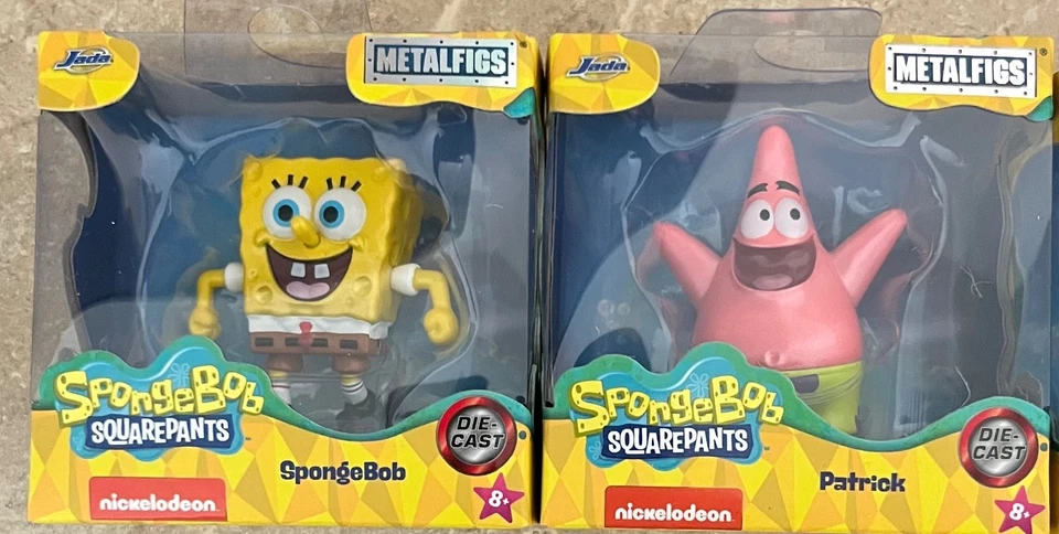 Bob Esponja Pantalones Cuadrados Figuras de Metal Juego Completo de 4 Figuras Die-Cast Juguetes Jada Foto 2 de 4