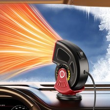 Car Heater, 12V Portable Heater Plug in Heating and Cooling Fans, Car black