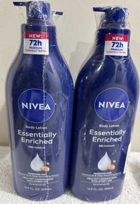 2 Pack Lot of NIVEA Essentially Enriched Body Lotion For Dry Skin 16.9 Fl OZ