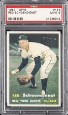 1957 TOPPS #154 RED SCHOENDIENST PSA 9