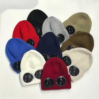 New 2026 Cp Knitted Herren Hut Men Teens Woolen Winter Hat Cap Sunglasses Punk