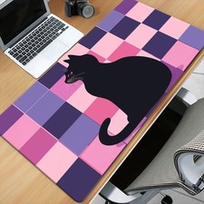 Extra Large Gaming Desk Mat - Non-Slip Mouse Pad Keyboard Mat with Cute Black