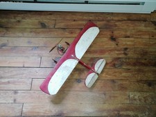 Vintage Tether Control Line Balsa Wood Plane with Thimble Drome Engine