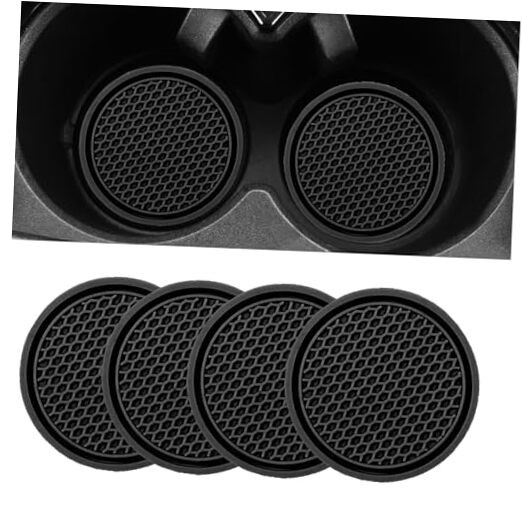 Car Cup Holder Coaster for Cup Holders 4PCSAnti-Slip Automotive Car Black