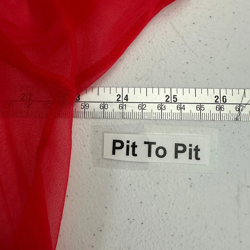 Fantasy Lingerie Women OS Red Sheer Ruffle Poet Top Whimsigoth Romantic Festival - Image 4 of 4