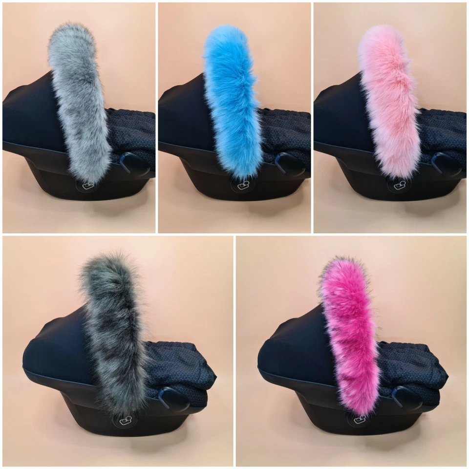 Pram Fur Hood Trim For Car Seat Pushchair Universal Fit FAST UK DELIVERY