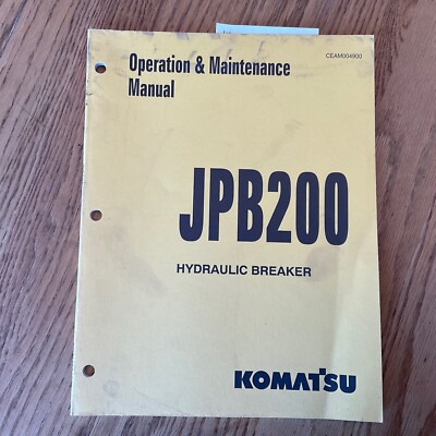 Komatsu JPB200 HYDRAULIC BREAKER HAMMER OPERATION MAINTENANCE MANUAL GUIDE BOOK