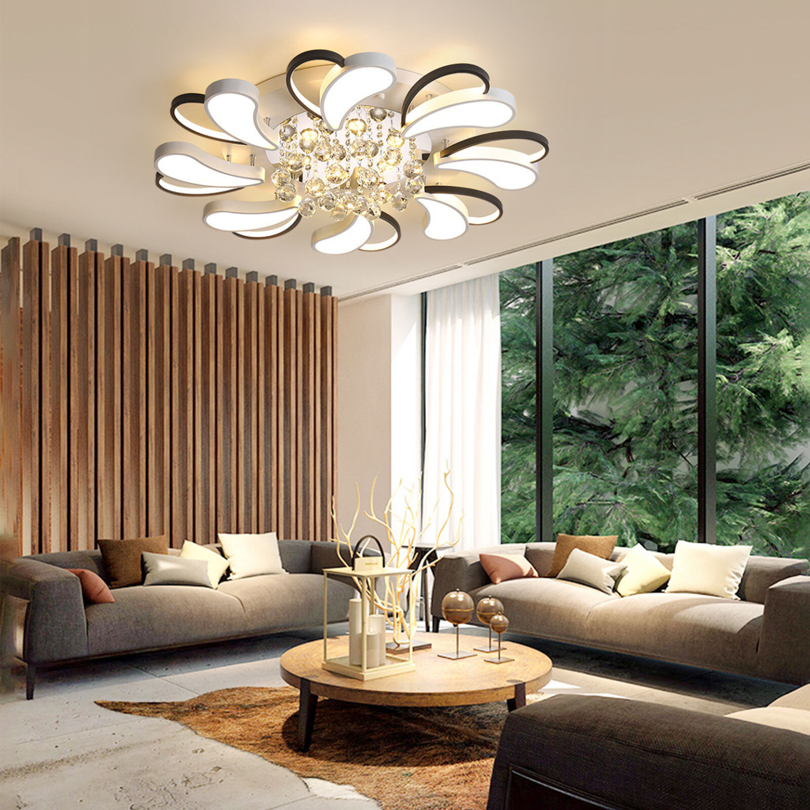 Modern Dimmable 100W Acrylic Crystal LED Pendant Light for Living Room