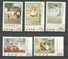 Corée 1976 tableaux 5 timbres neufs /T9164
