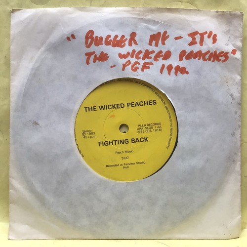 THE WICKED PEACHES Handle With Care Fighting Back 1983 45rpm Pleb Records Slob 1 - Picture 2 of 4