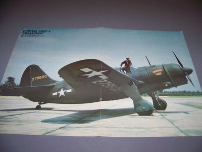 VINTAGE..CURTISS SB2C-1 HELLDIVER..2-PAGE PHOTO POSTER...RARE! (89G)