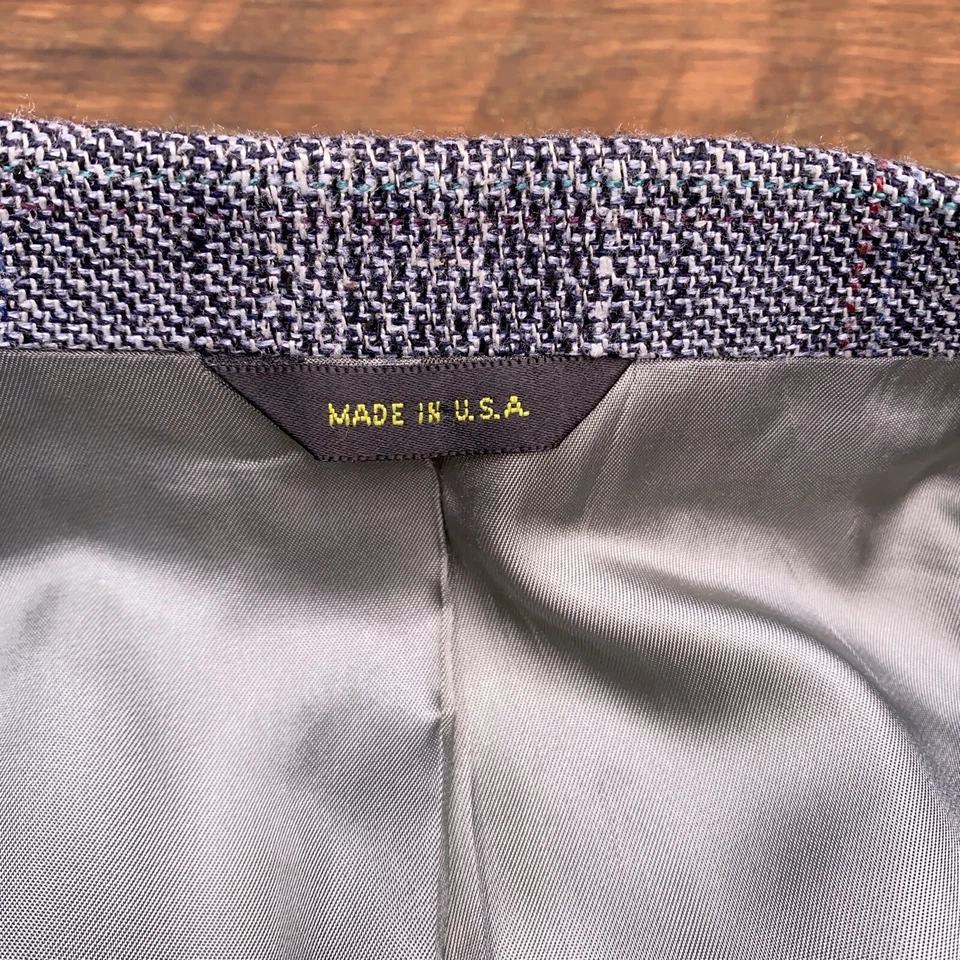 Blazer Abrigo Deportivo Stafford Tweed 46 Lana Espiga De Colección Foto 4 de 4