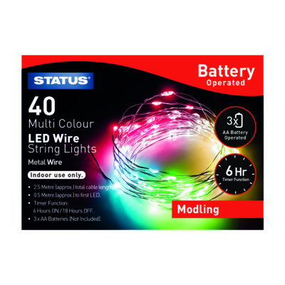 Modling 40 mehrfarbige LED Innenbereich Gebrauch batteriebetriebenes Kabel festliche Lichter