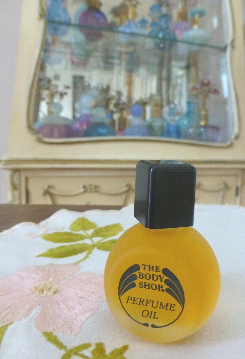 VTG 1990s The Body Shop ANANYA Perfume Oil 0.50 Oz ORIG Frosted Bottle Black Cap