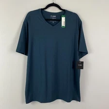 01.Algo Peter Performance V Neck Tee Shirt Size XL Blue Workout Yoga