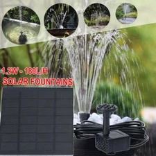 Solar Power Bird Bath Fountain Pump Upgrade 1.2W Solar Fountain With 4 Nozzle