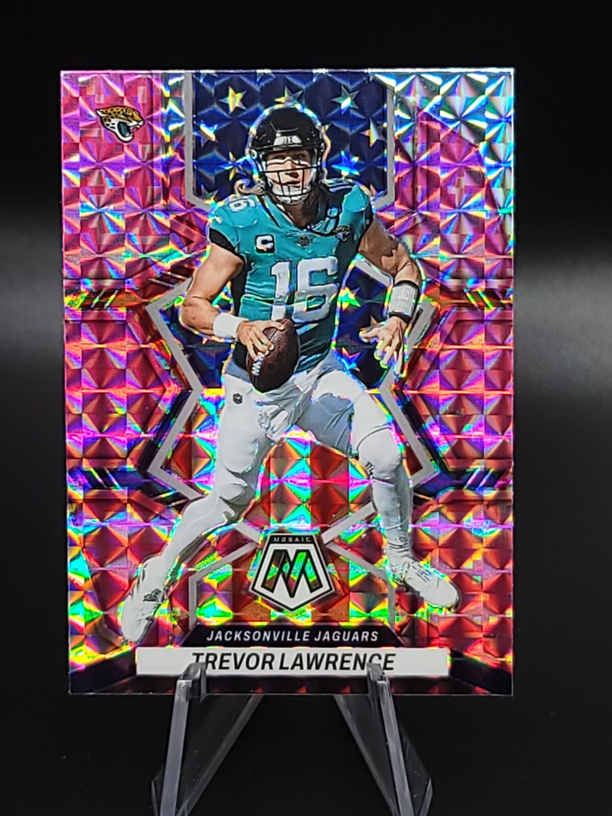 2022 Panini Mosaic Trevor Lawrence National Pride Pink Camo Prizm Jaguars