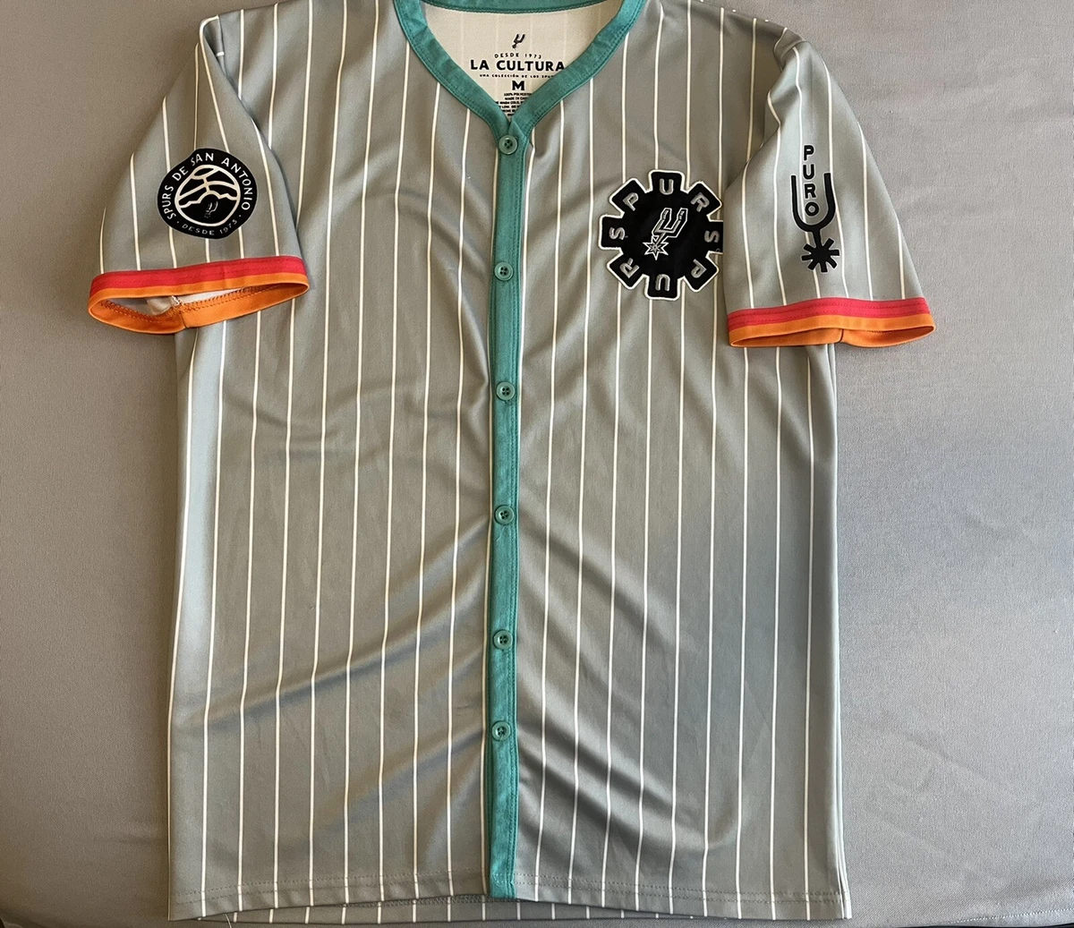 San Antonio Spurs Fiesta Cultura Baseball Jersey Adult Mens Medium