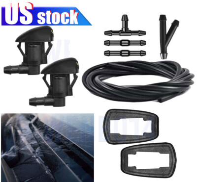 2pcs Car Windscreen Front Window Washer Wiper Sprayer Nozzle Spray Jet Universal